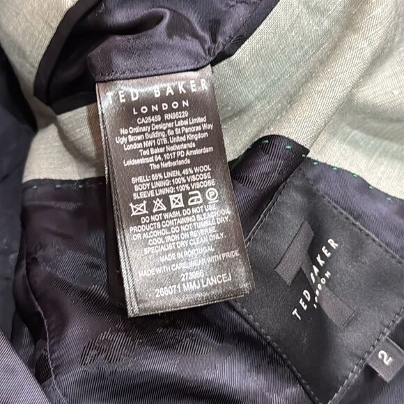 NWT Slim Fit Organic Light Green Linen Blend Jacket size 2 US S - Picture 6 of 12